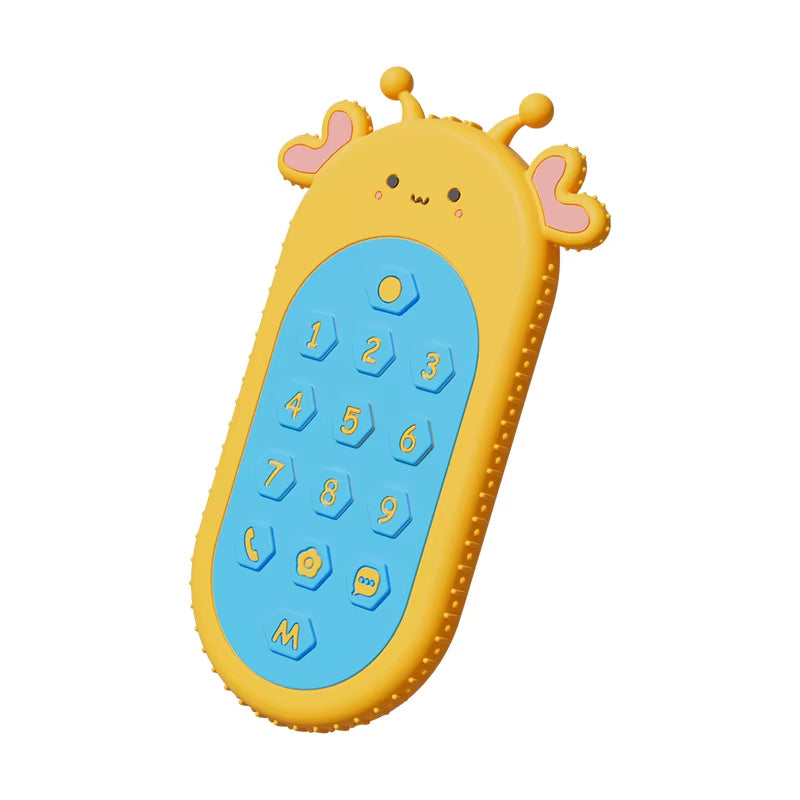 Silicone Baby Teether Toy - Remote Control Design for Teething Relief and Sensory Development (3-24 Months)