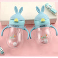270ml Wide Mouth Feeding Bottle with Handles and Silicone Straw - Leakproof Design for Baby Training