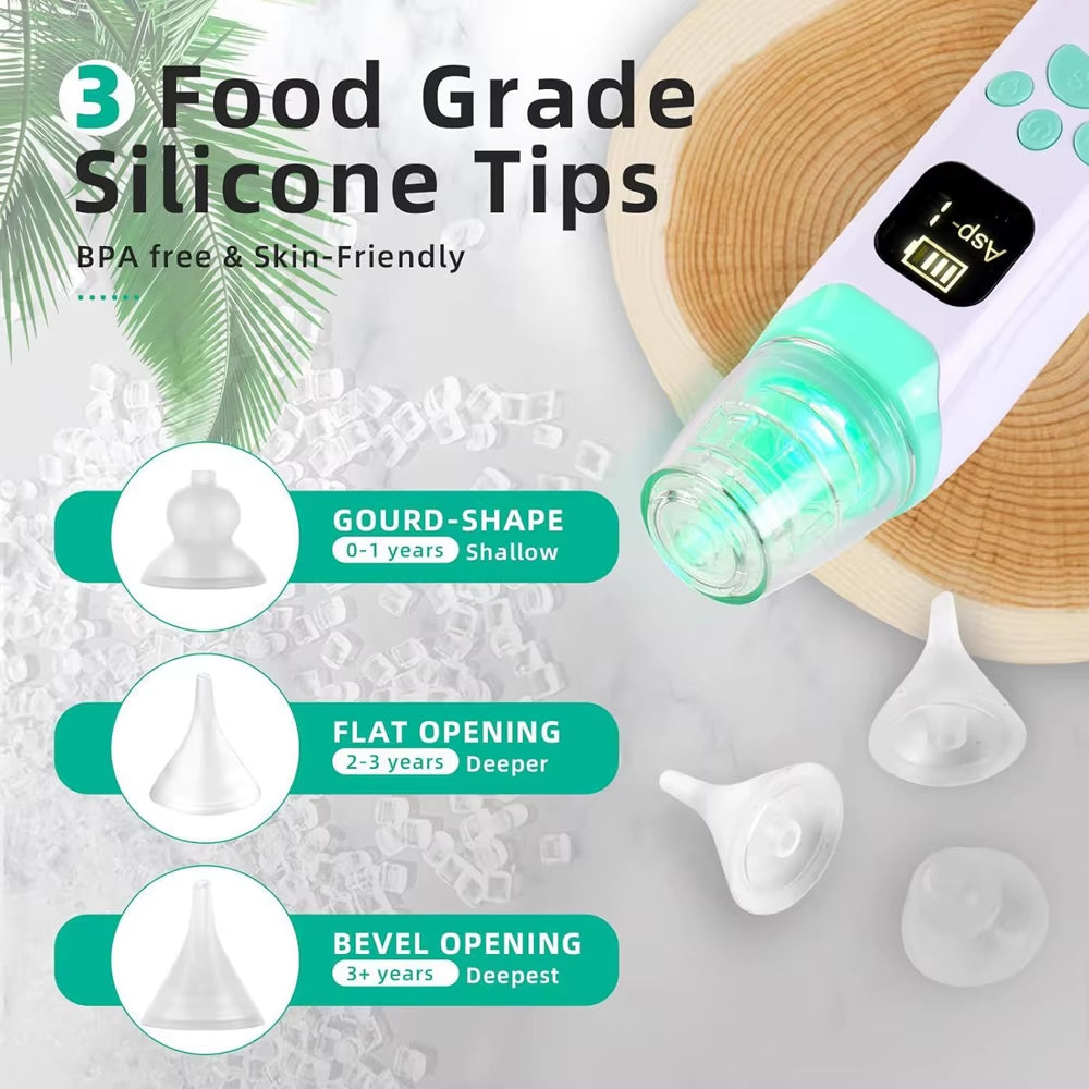 Electric Nasal Aspirator for Infants and Children - USB Rechargeable Nasal Care Device for Efficient Mucus Removal