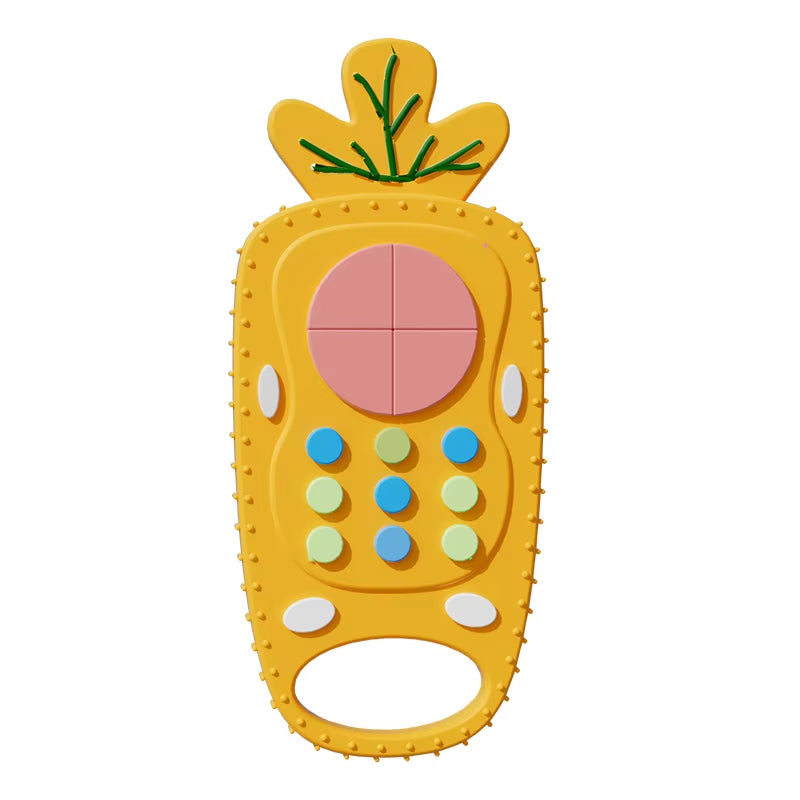 Silicone Baby Teether Toy - Remote Control Design for Teething Relief and Sensory Development (3-24 Months)