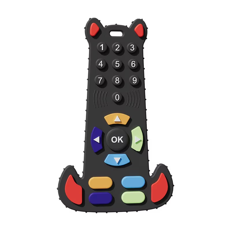 Silicone Baby Teether Toy - Remote Control Design for Teething Relief and Sensory Development (3-24 Months)