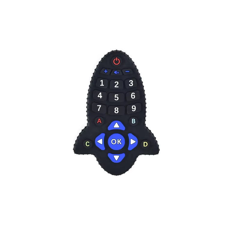 Silicone Baby Teether Toy - Remote Control Design for Teething Relief and Sensory Development (3-24 Months)