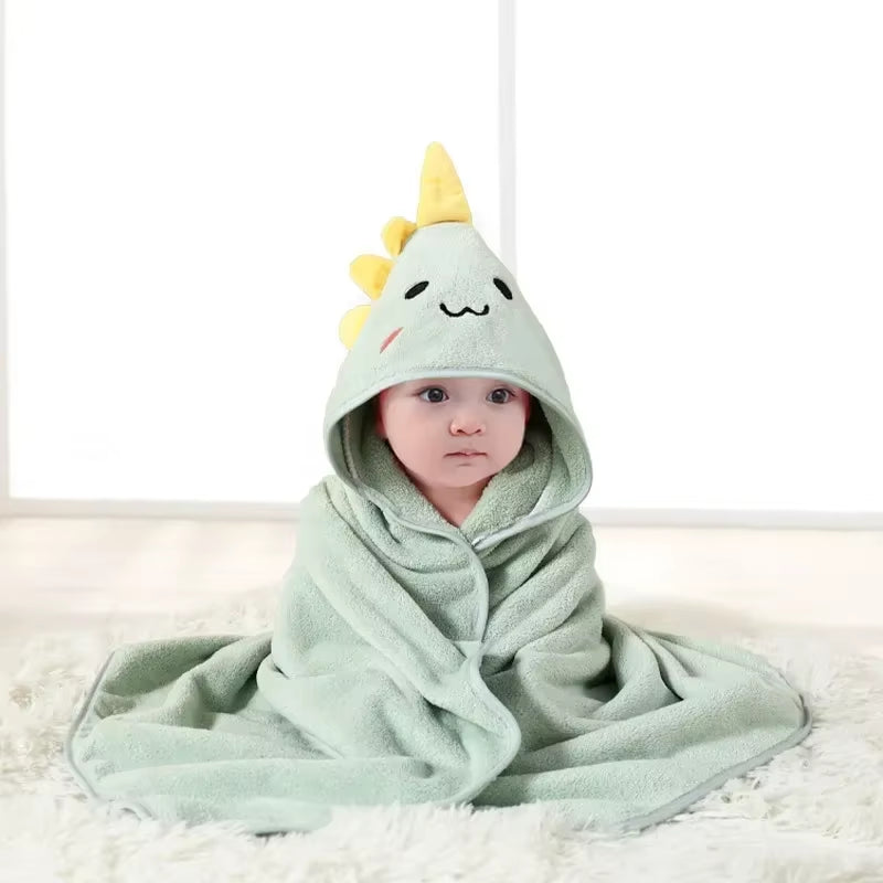 Hooded Cartoon Baby Bath Towel - Soft Swaddle Blanket for Infants, Ideal for Newborn Boys and Girls