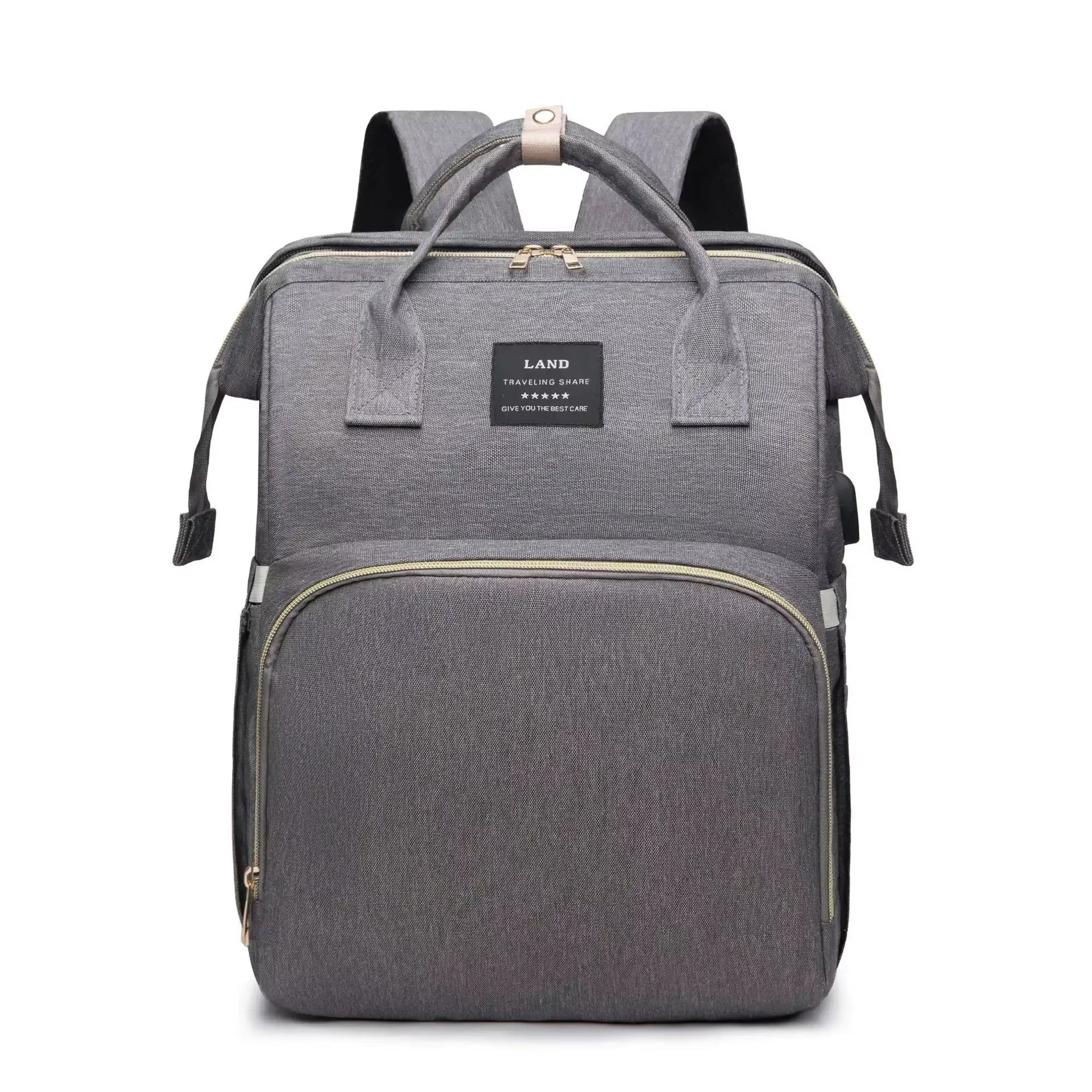 Ultimate Folding Mommy Bag: Portable Crib Bed & Stylish Diaper Backpack for Active Moms