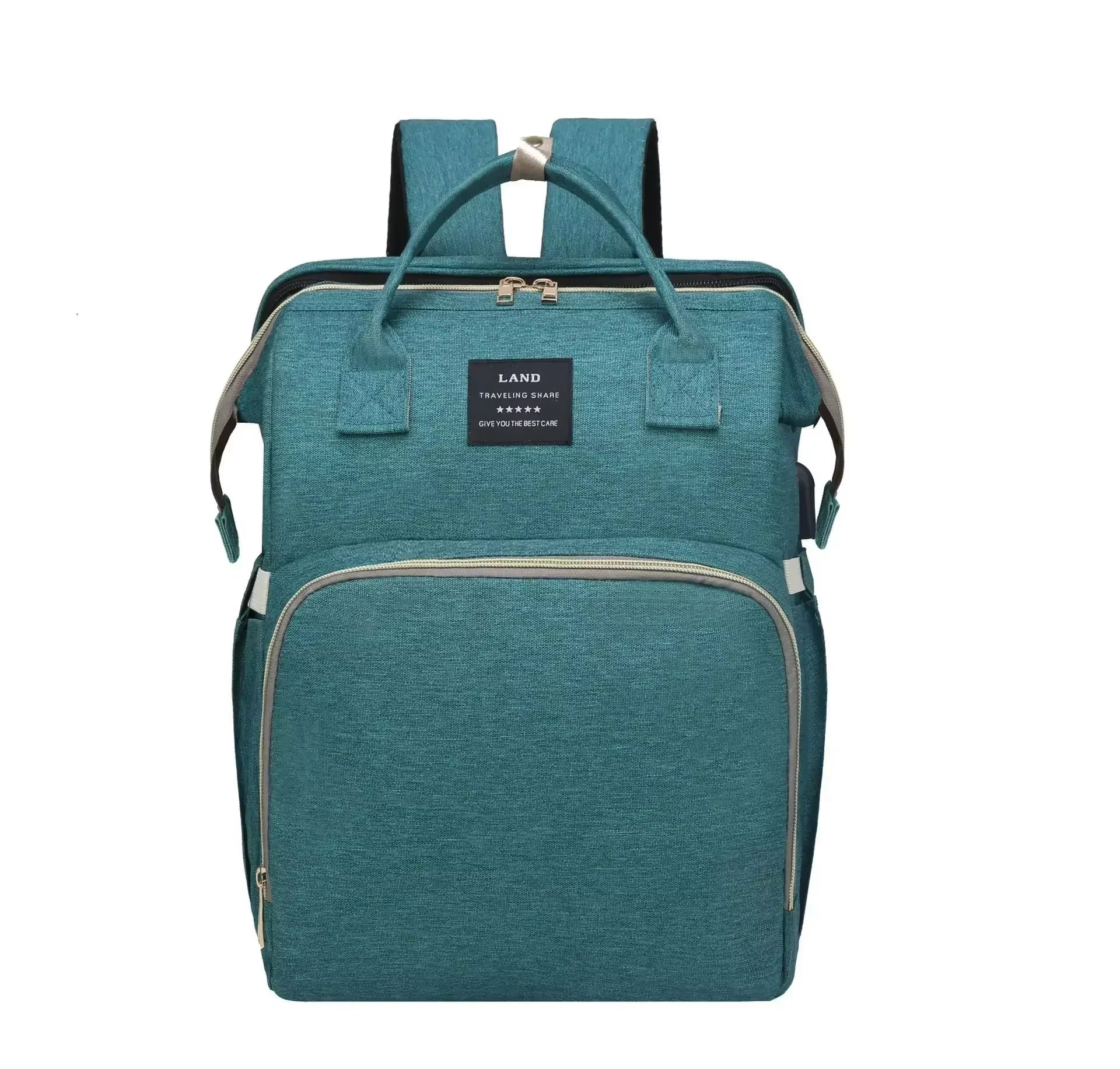 Ultimate Folding Mommy Bag: Portable Crib Bed & Stylish Diaper Backpack for Active Moms