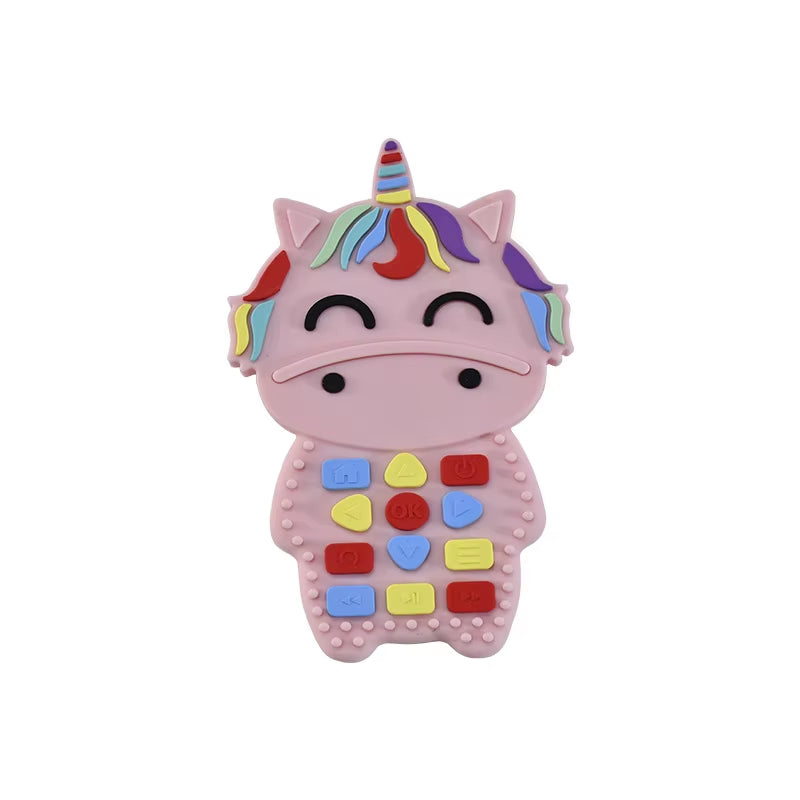 Silicone Baby Teether Toy - Remote Control Design for Teething Relief and Sensory Development (3-24 Months)