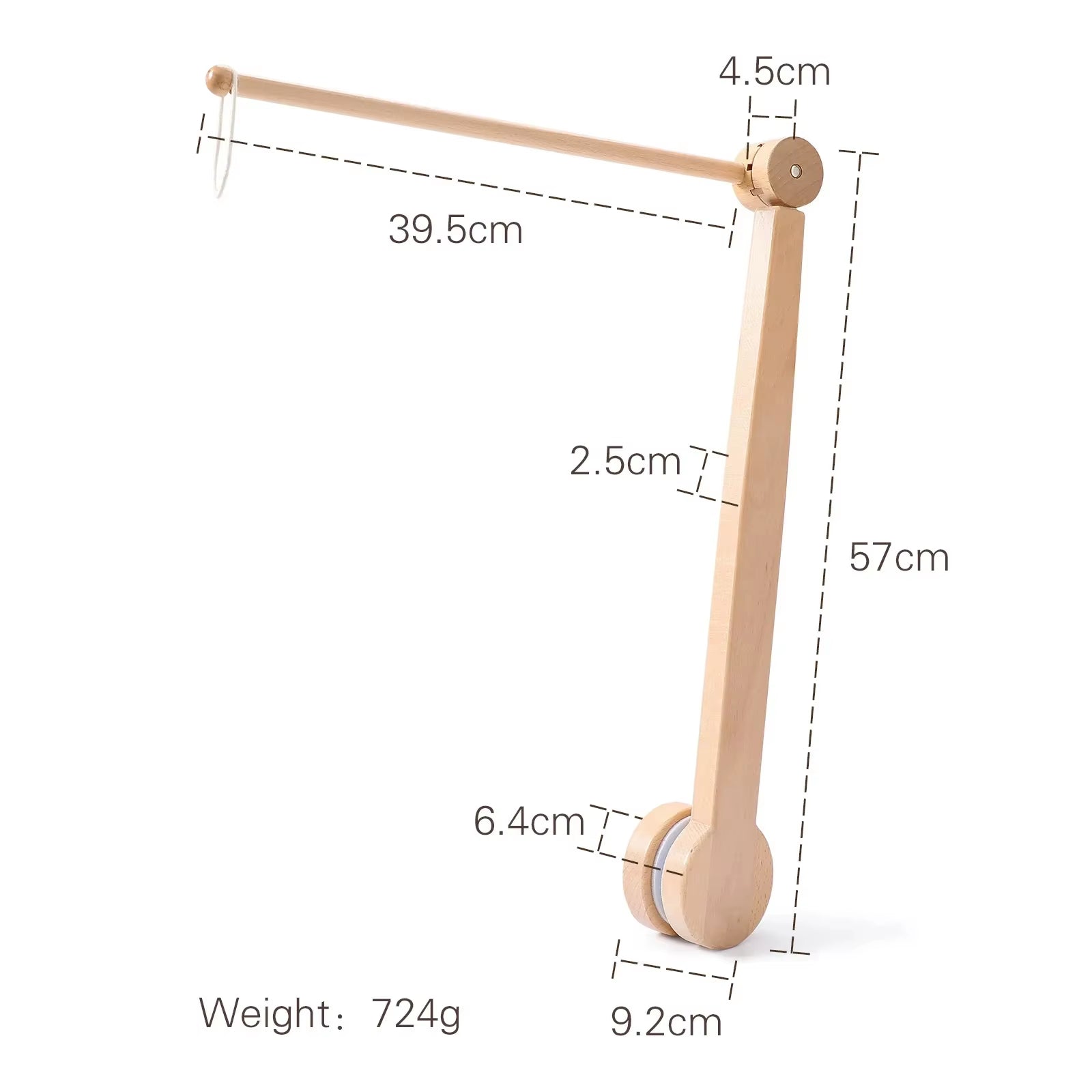Wooden Baby Rattle Mobile with Crochet Bed Bell for Infants 0-12 Months - Crib Gift and Toy Holder