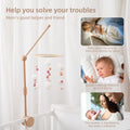 Wooden Baby Rattle Mobile with Crochet Bed Bell for Infants 0-12 Months - Crib Gift and Toy Holder
