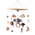 Wooden Baby Rattle Mobile with Crochet Bed Bell for Infants 0-12 Months - Crib Gift and Toy Holder