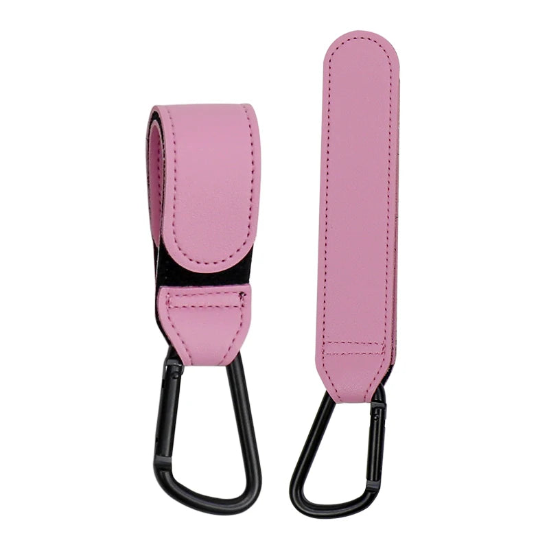 PU Leather Baby Stroller Hook - 360 Degree Rotatable Cart Organizer Accessory (Set of 1 or 2)