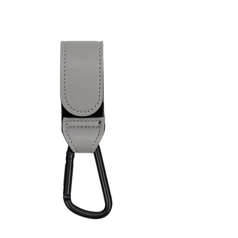 PU Leather Baby Stroller Hook - 360 Degree Rotatable Cart Organizer Accessory (Set of 1 or 2)
