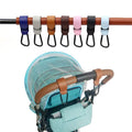 PU Leather Baby Stroller Hook - 360 Degree Rotatable Cart Organizer Accessory (Set of 1 or 2)