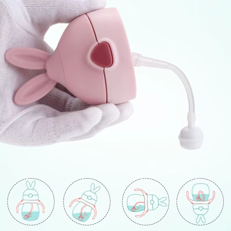 270ml Wide Mouth Feeding Bottle with Handles and Silicone Straw - Leakproof Design for Baby Training