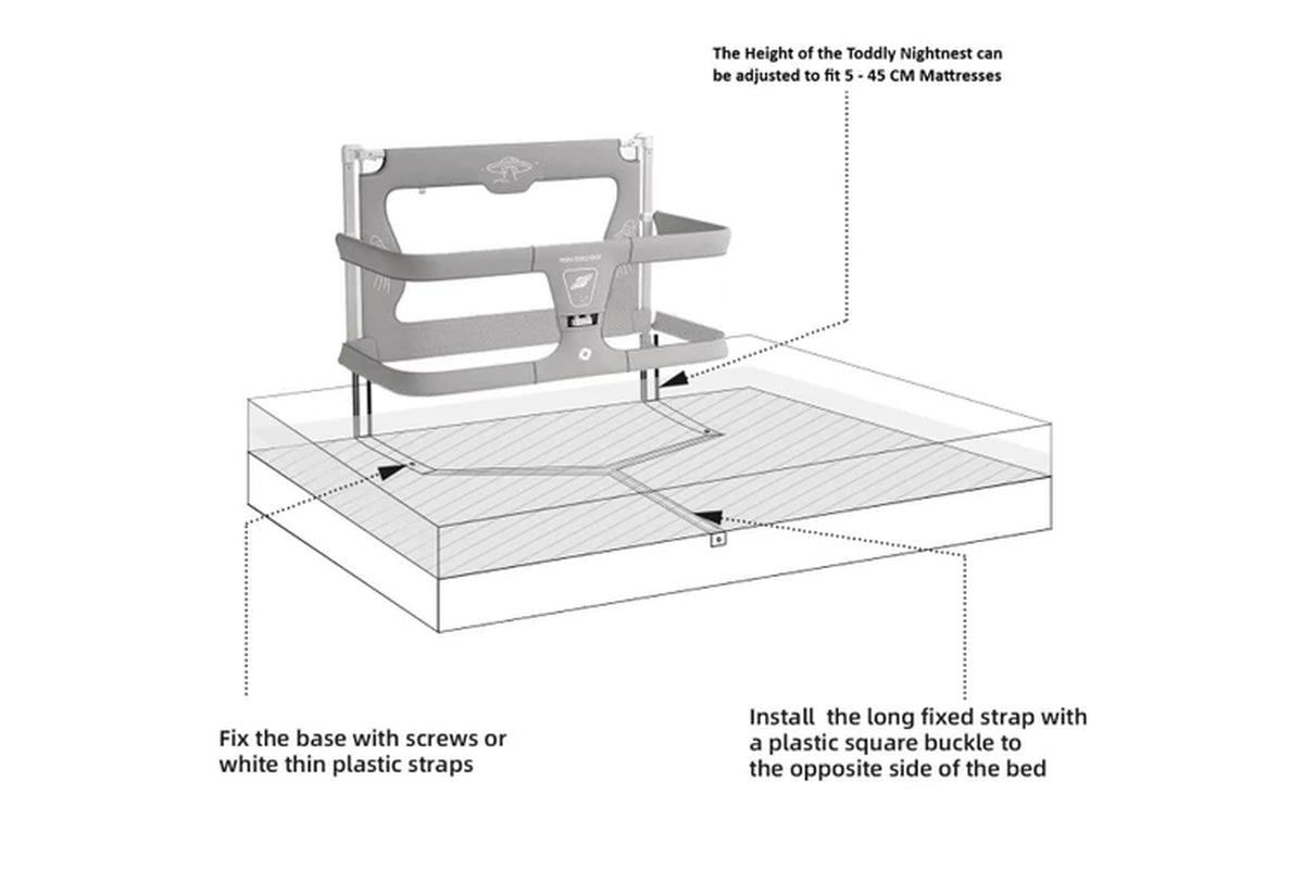 Toddly Nightnest Adjustable Bedside Bed Rail for Babies