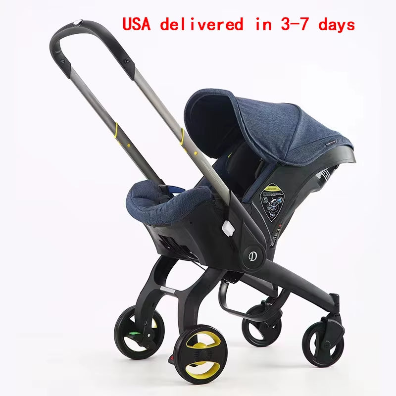 3-in-1 Baby Stroller with Car Seat - Foldable Pram for Newborns