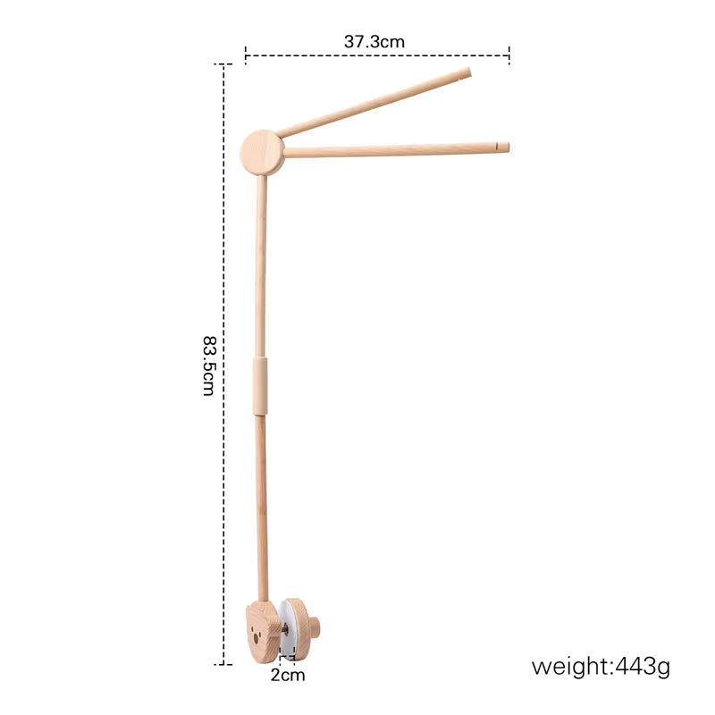 Wooden Baby Rattle Mobile with Crochet Bed Bell for Infants 0-12 Months - Crib Gift and Toy Holder