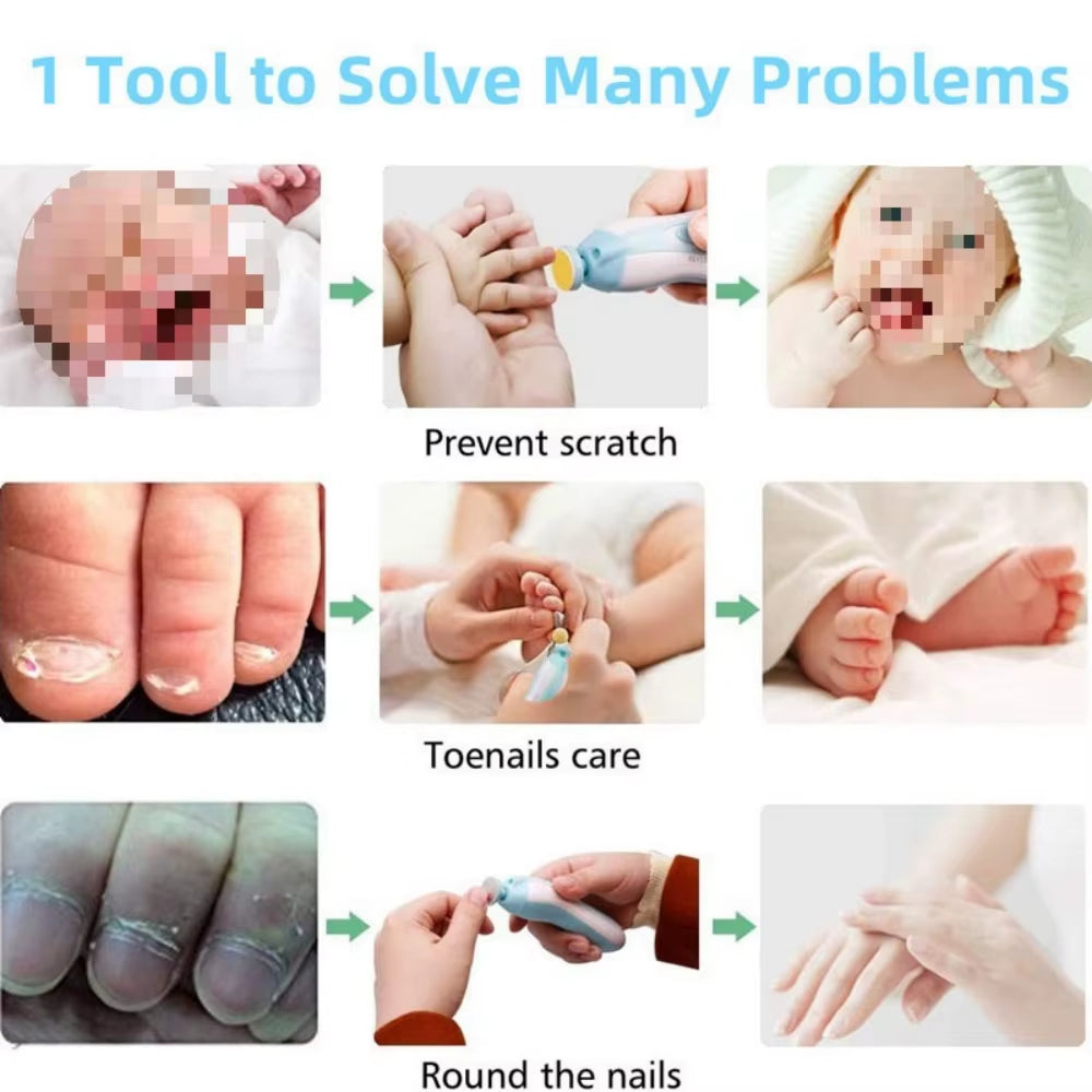 Electric Nail Trimmer for Infants - Multifunctional Baby Nail Care and Manicure Set