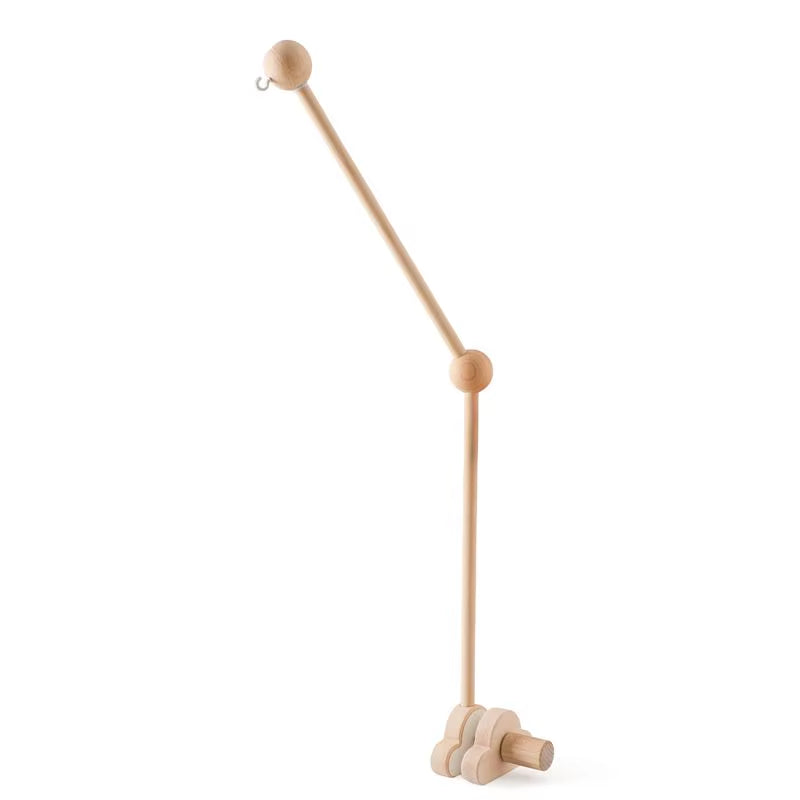 Wooden Baby Rattle Mobile with Crochet Bed Bell for Infants 0-12 Months - Crib Gift and Toy Holder