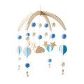 Wooden Baby Rattle Mobile with Crochet Bed Bell for Infants 0-12 Months - Crib Gift and Toy Holder