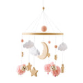 Wooden Baby Rattle Mobile with Crochet Bed Bell for Infants 0-12 Months - Crib Gift and Toy Holder