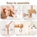 Wooden Baby Rattle Mobile with Crochet Bed Bell for Infants 0-12 Months - Crib Gift and Toy Holder