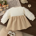 Autumn Collection: Elegant Bow Dress for Baby Girls, Long Sleeved Organza Apparel for Ages 6-24 Months