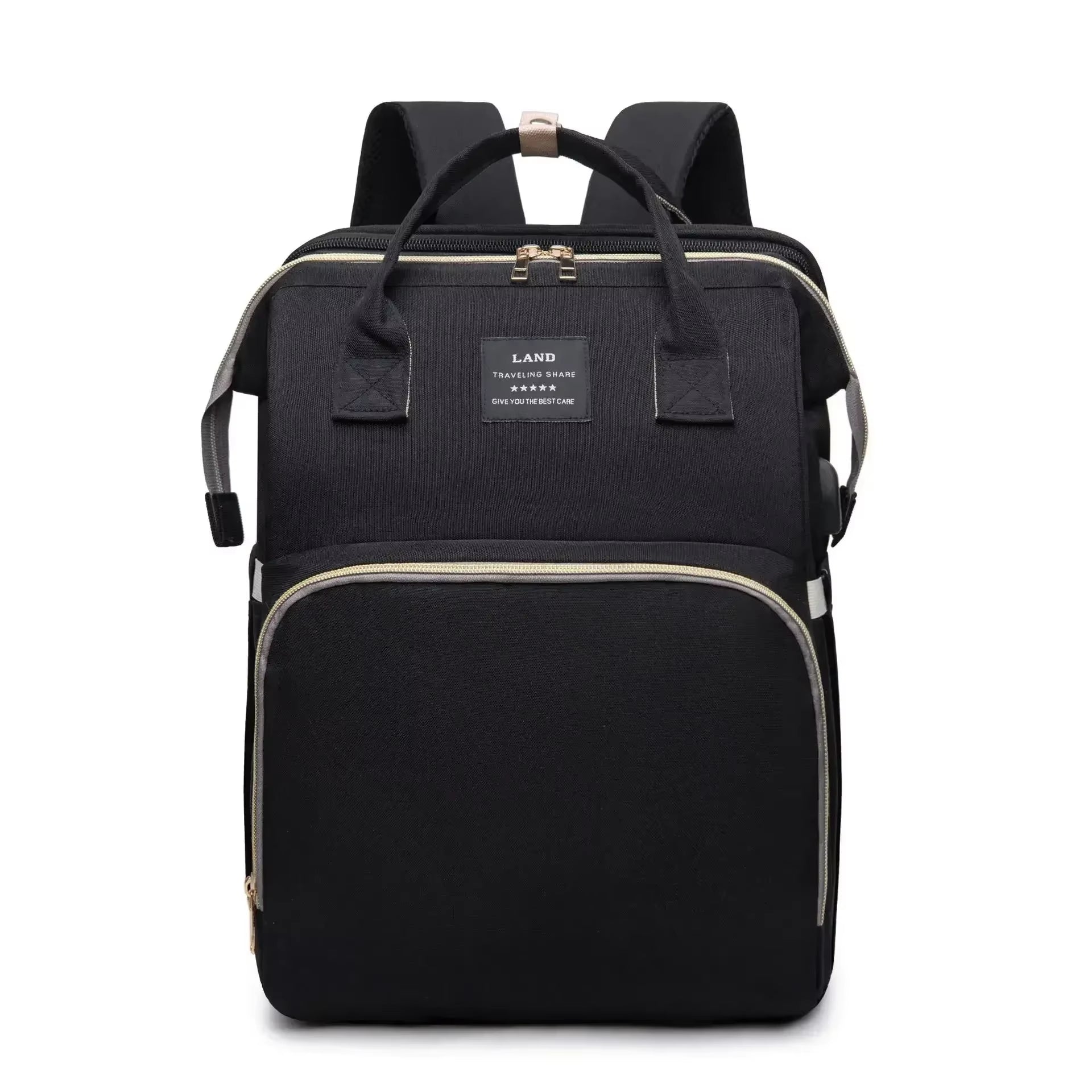 Ultimate Folding Mommy Bag: Portable Crib Bed & Stylish Diaper Backpack for Active Moms