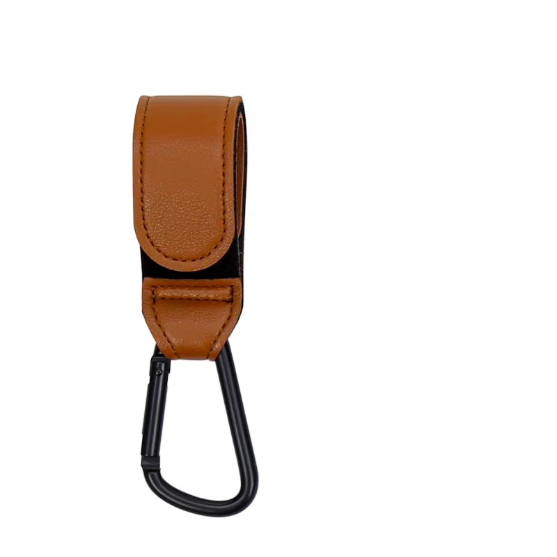 PU Leather Baby Stroller Hook - 360 Degree Rotatable Cart Organizer Accessory (Set of 1 or 2)