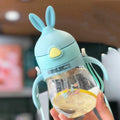 270ml Wide Mouth Feeding Bottle with Handles and Silicone Straw - Leakproof Design for Baby Training