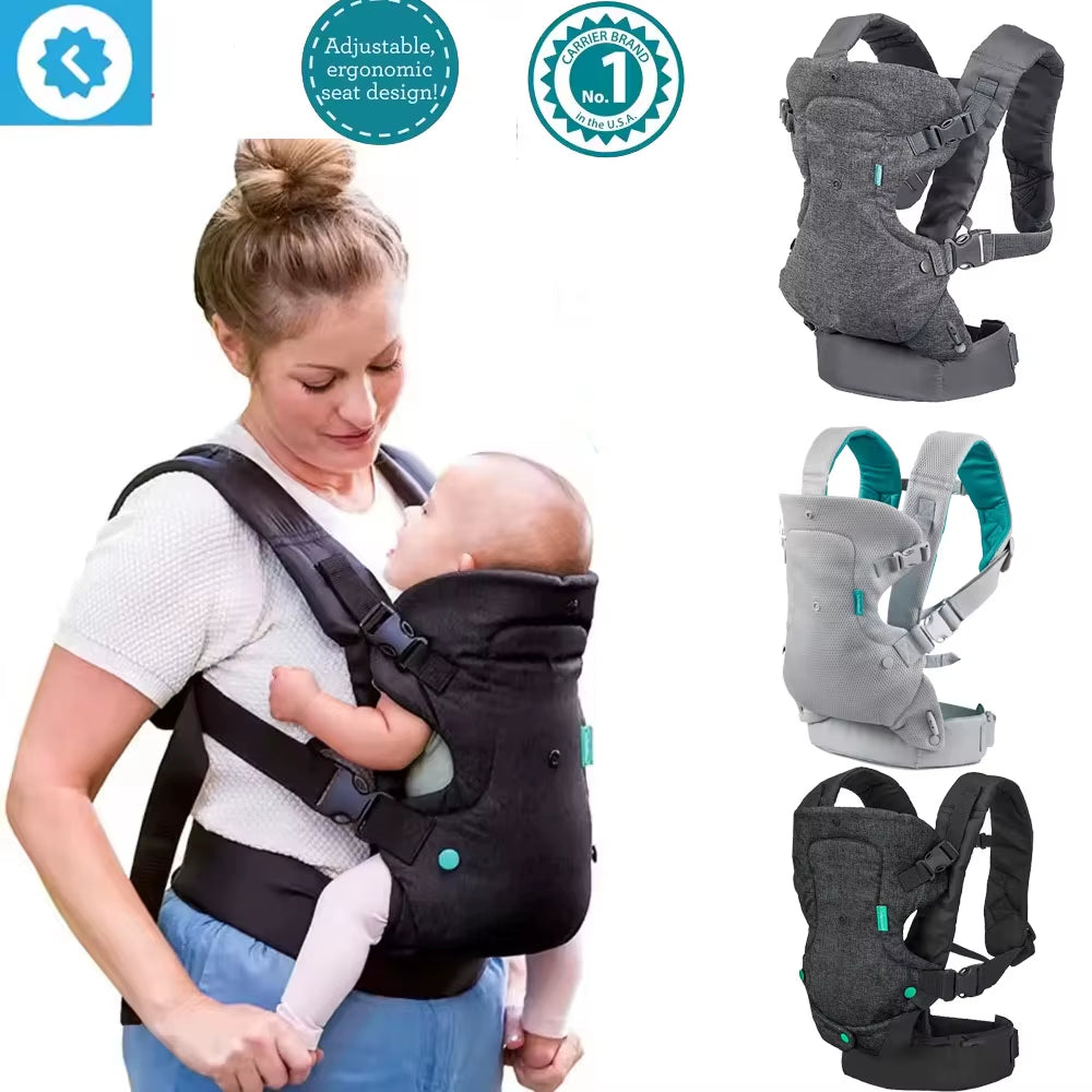 Multifunctional 4-in-1 Baby Carrier: Stretchy Sling Wrap for Newborns to Toddlers, Convertible Kangaroo Bag